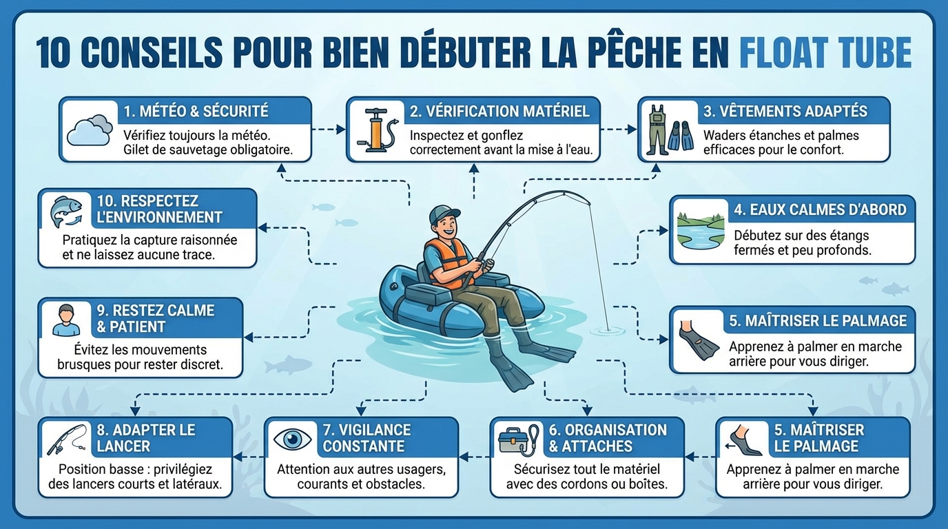 Techniques de pêche en float tube