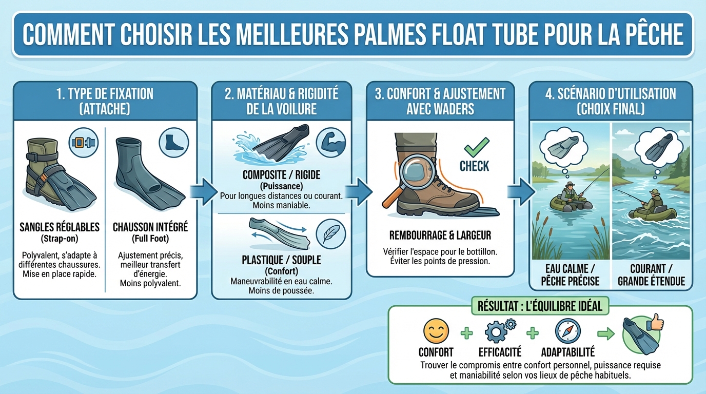 Critères de choix des palmes float tube