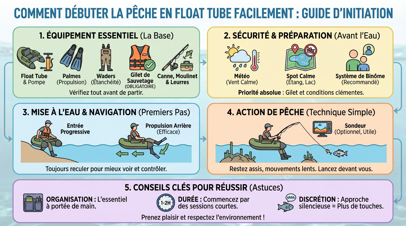 Techniques de pêche en float tube
