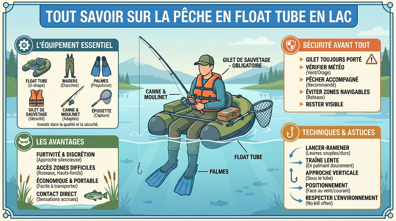 Techniques de pêche en float tube