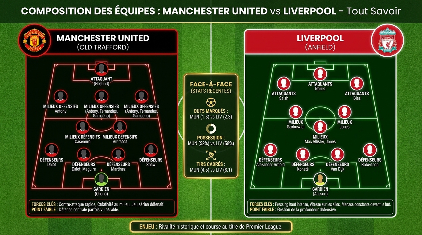 Composition de manchester united et liverpool : tout savoir 1 Analyse des compositions