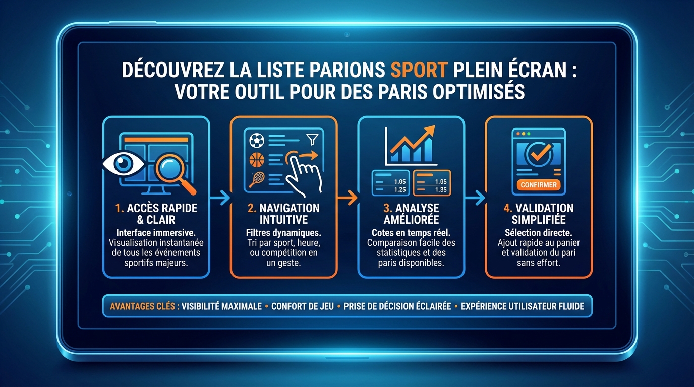 Comment utiliser la liste Parions Sport plein écran ?