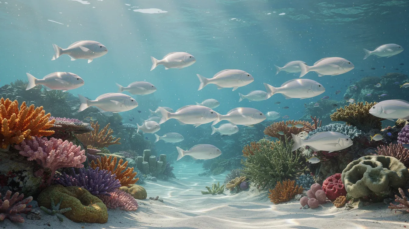 Les poissons blancs d'eau de mer